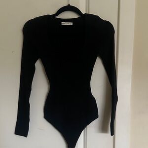 Abercrombie & Fitch Black Long Sleeve Bodysuit
